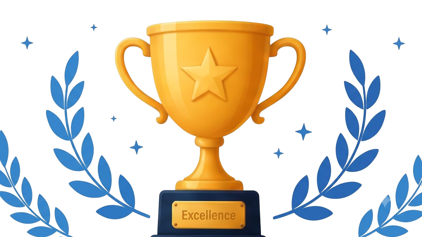 Excellence trophy with laurel wreaths